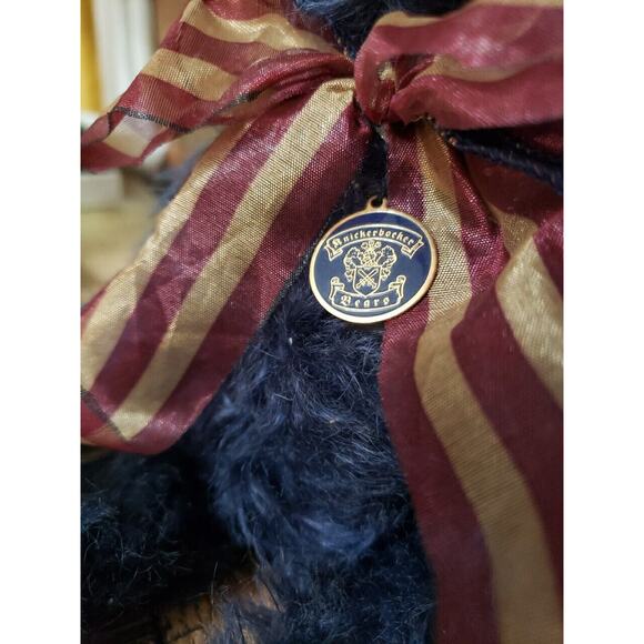 Knickerbocker New Generation Libby Bear Mohair Teddy Bow Navy Blue Posable - Picture 3 of 6